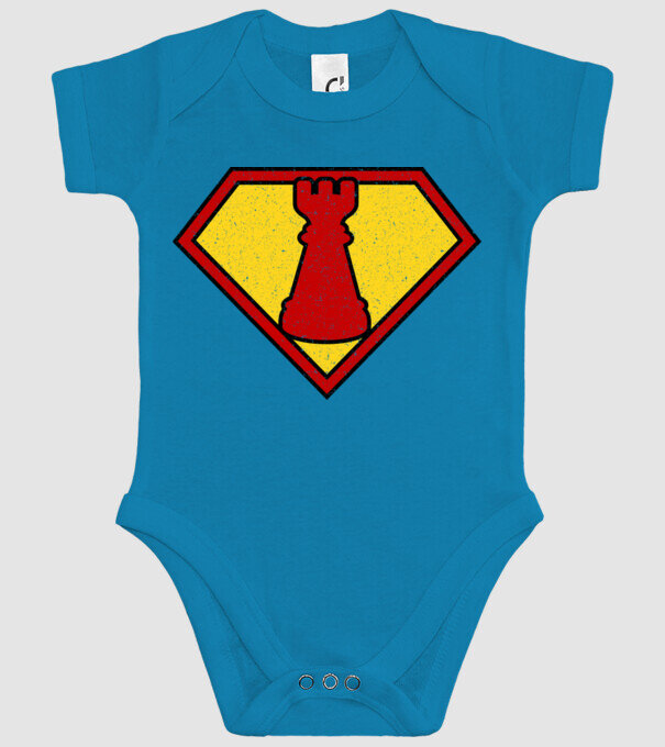SuperChess turnul de sah model turcoaz pe tricou