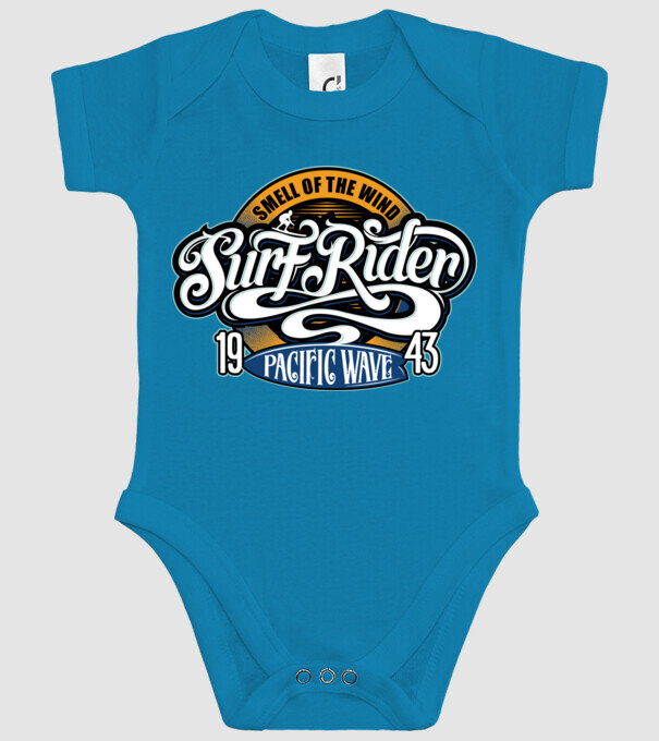 Surf Rider model turcoaz pe tricou