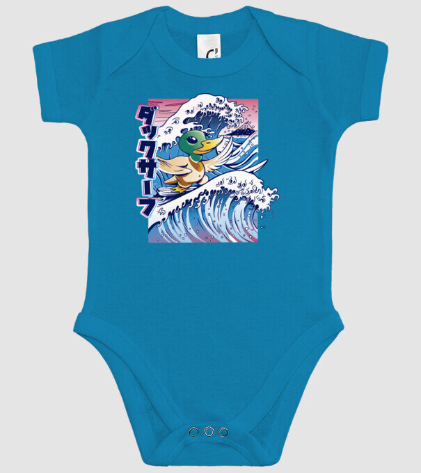 Surfer Duck model turcoaz pe tricou