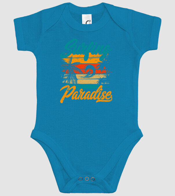 Surfing Paradise model turcoaz pe tricou