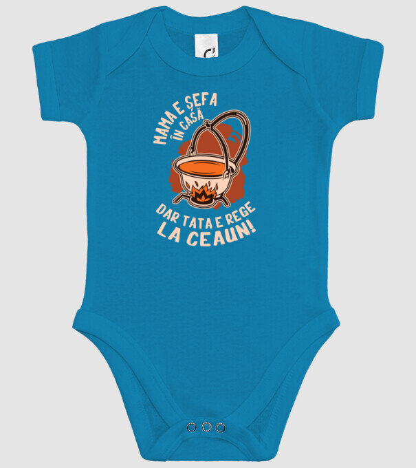Mama e șefa în casă, dar tata e rege la ceaun! model turcoaz pe tricou