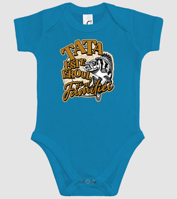 Tata este eroul apelor și al familiei model turcoaz pe tricou