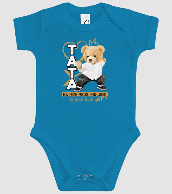 Tati Teddy model turcoaz pe tricou