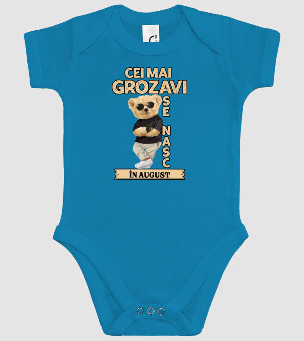 Teddy cel cool August model turcoaz pe tricou