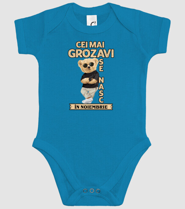 Teddy cel cool noiembrie model turcoaz pe tricou