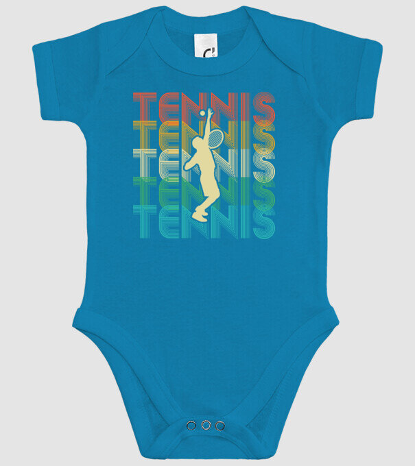 Tennis retro model turcoaz pe tricou