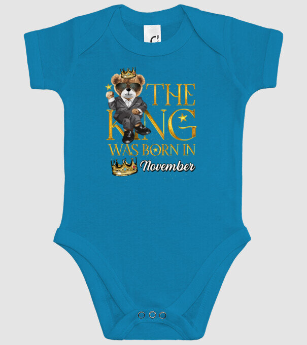 The king was born int NOVEMBER model turcoaz pe tricou