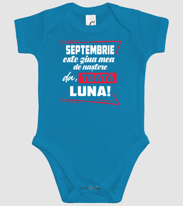 Toată luna SEPTEMBRIE model turcoaz pe tricou