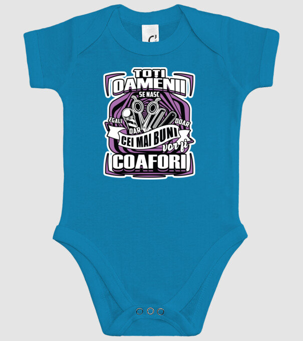 Toți oamenii coafori model turcoaz pe tricou
