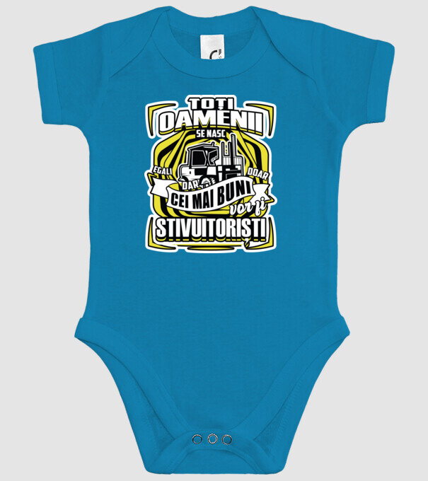 Toți oamenii stivuitoriști model turcoaz pe tricou