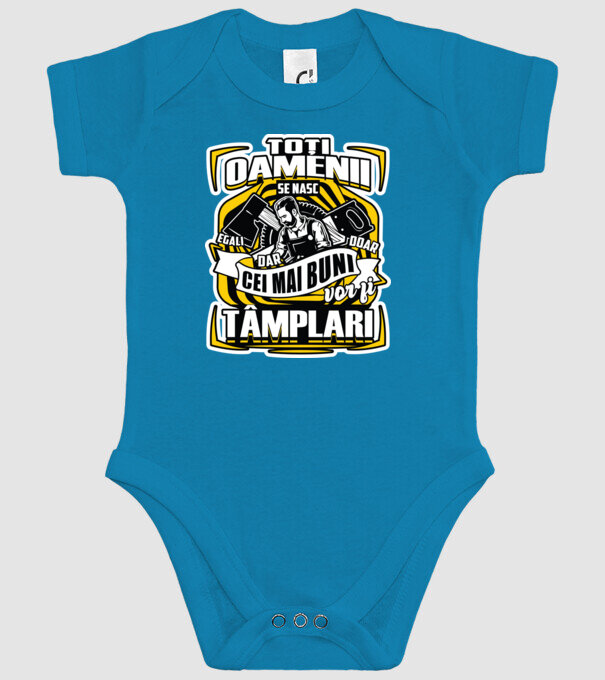 Toți oamenii tâmplari model turcoaz pe tricou
