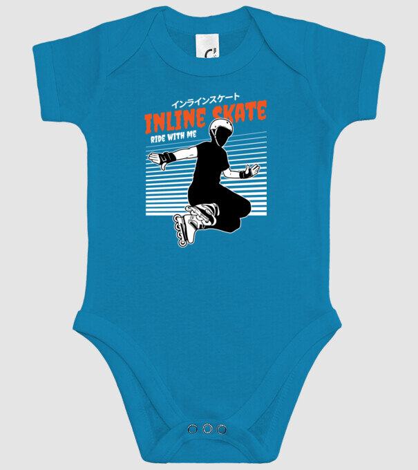 TR inlineskate model turcoaz pe tricou