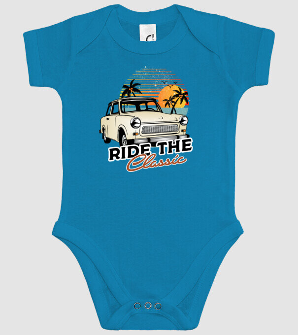Trabant Ride The Classic model turcoaz pe tricou