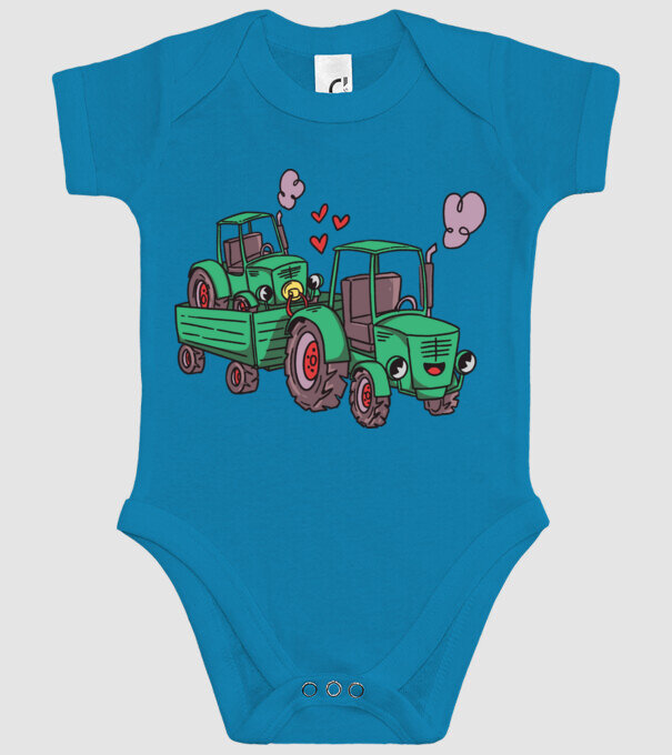 TRACTOR model turcoaz pe tricou