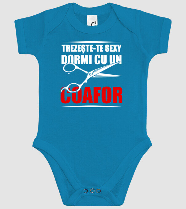 Trezește-te sexy, dormi cu un coafor model turcoaz pe tricou