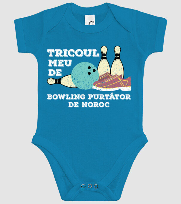 tricoul meu de bowling purtător de noroc model turcoaz pe tricou