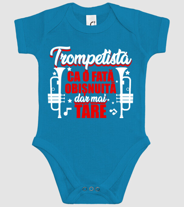 trompetistă: ca o fată obișnuită, dar mai tare model turcoaz pe tricou