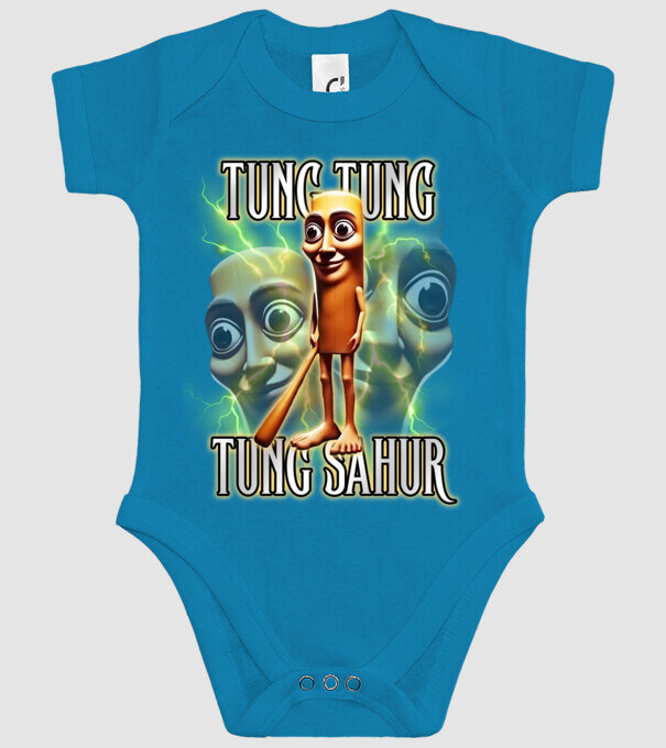 Tung Tung Tung Sahur model turcoaz pe tricou