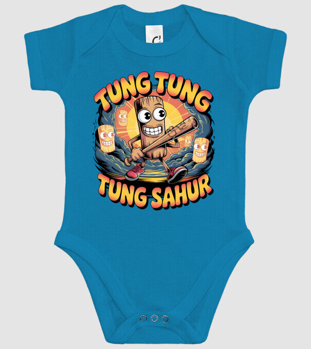 Tung Tung Tung Sahur Retro model turcoaz pe tricou