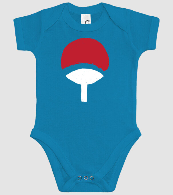 Uchiha logo model turcoaz pe tricou