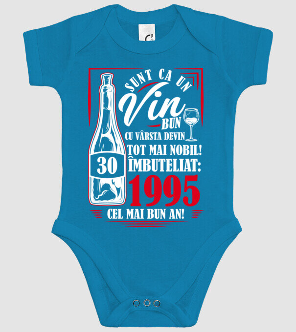 Un Vin Bun 1995 - Negru model turcoaz pe tricou