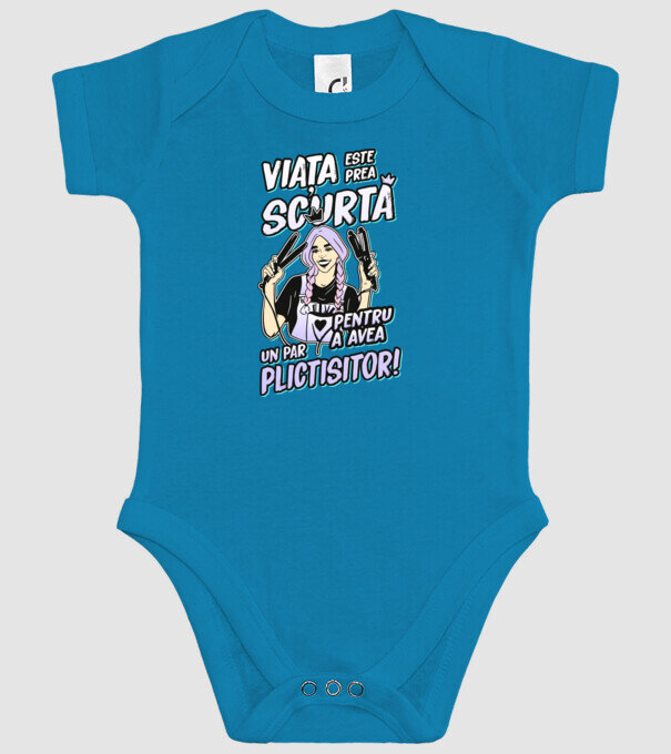 viata este prea scurta pentru a avea un par plictisitor model turcoaz pe tricou