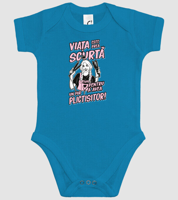 viata este prea scurta pentru a avea un par plictisitor model turcoaz pe tricou
