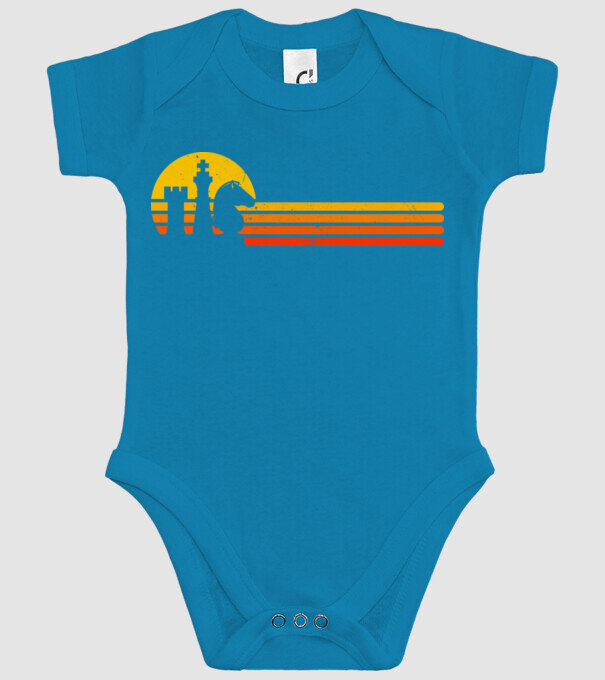 Vintage chesss sunset model turcoaz pe tricou