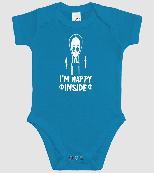 WEDNESDAY Happy inside model turcoaz pe tricou
