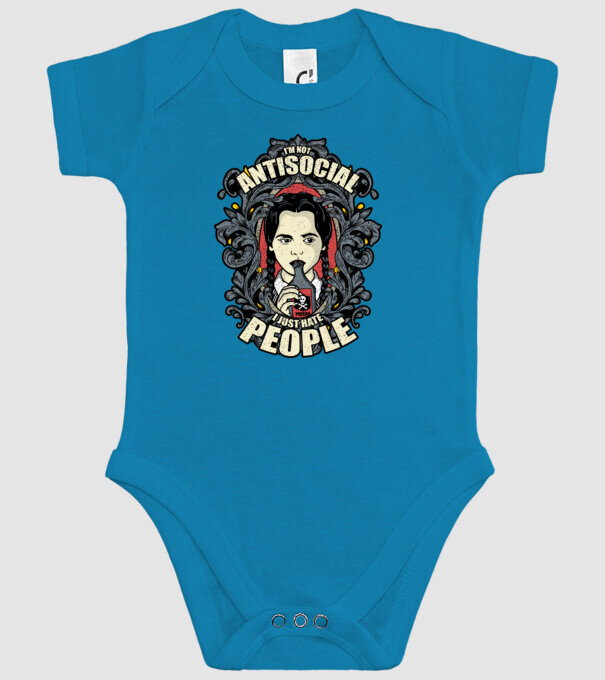 Wednesday - Im not antisocial model turcoaz pe tricou