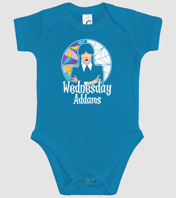 Wednesday Window colorful model turcoaz pe tricou