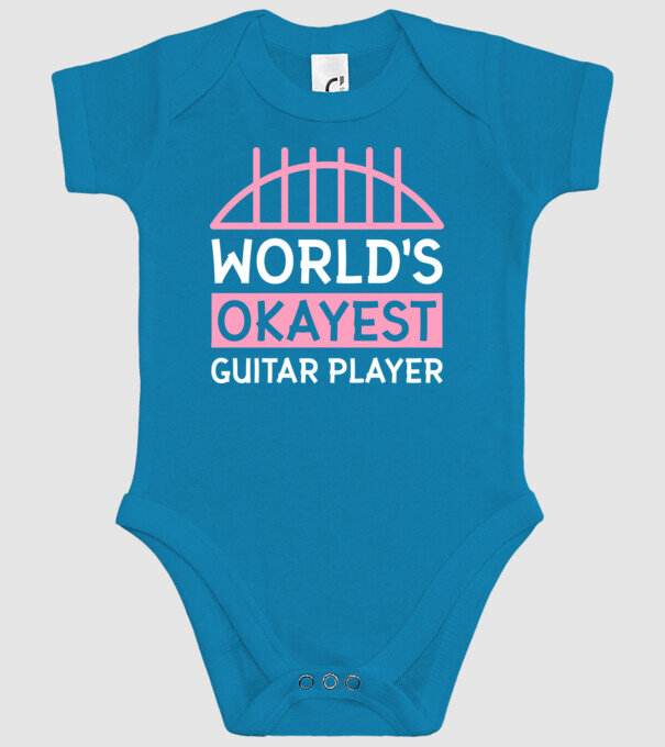 World's okayest guitar player model turcoaz pe tricou