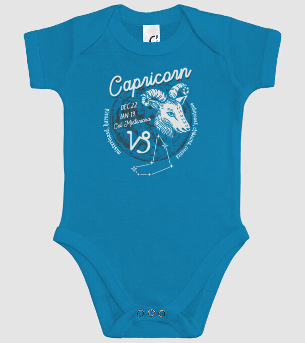 Zodiac femeie CAPRICORN retro model turcoaz pe tricou
