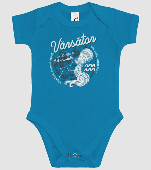 Zodiac femeie VĂRSĂTOR retro model turcoaz pe tricou
