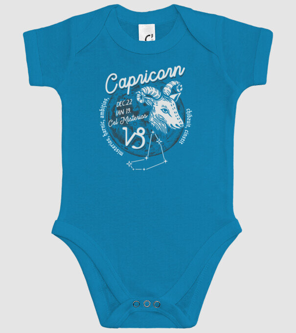 Zodiac bărbat CAPRICORN retro model turcoaz pe tricou