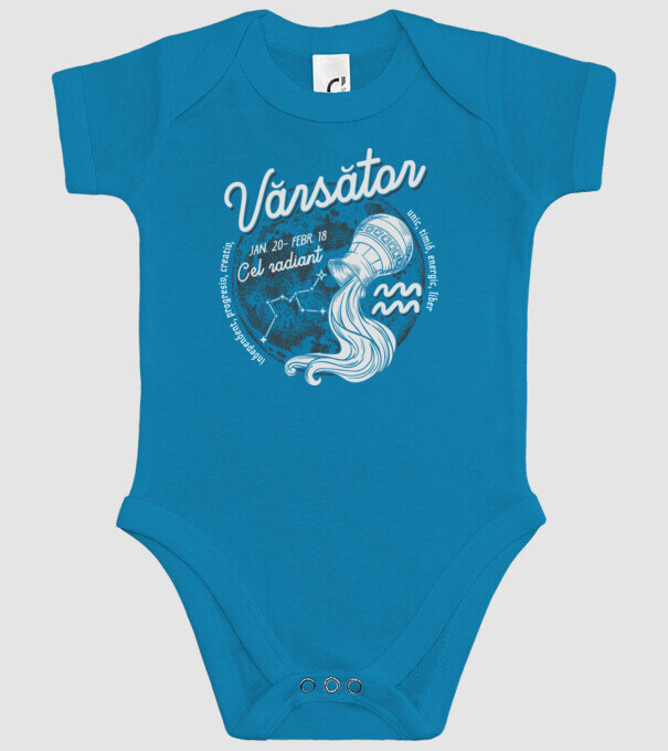 Zodiac bărbat VĂRSĂTOR retro model turcoaz pe tricou