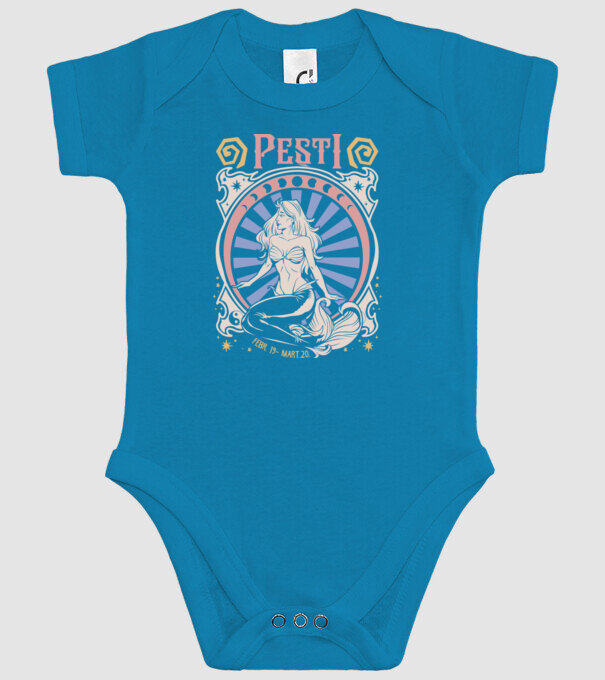 Zodiac Vintage PEȘTI model turcoaz pe tricou