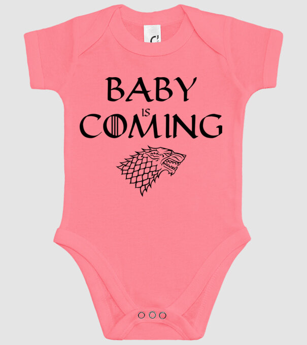 Baby is coming model roz pe tricou
