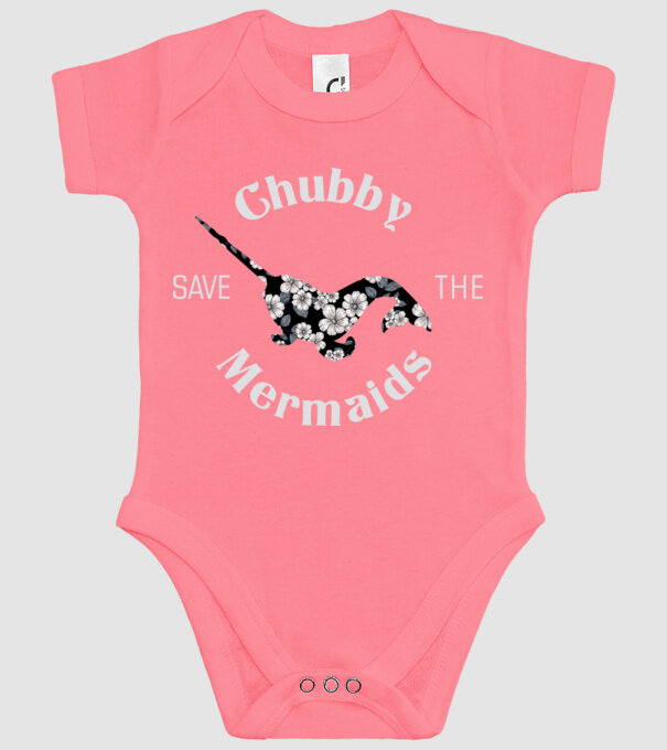 Chubby mermaid model roz pe tricou