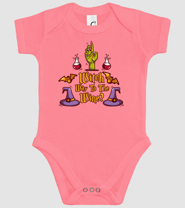 Witch way to the wine model roz pe tricou