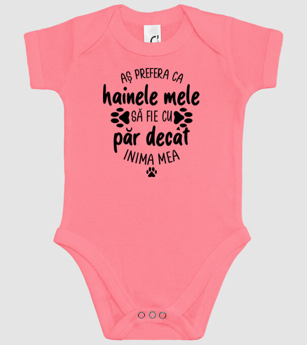 Aș prefera ca hainele mele să fie cu păr decât inima mea model roz pe tricou
