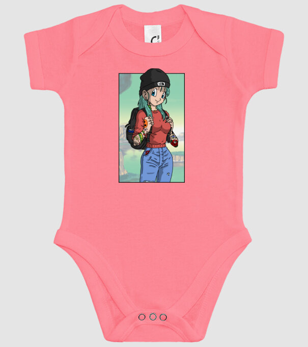 dragon ball bulma model roz pe tricou