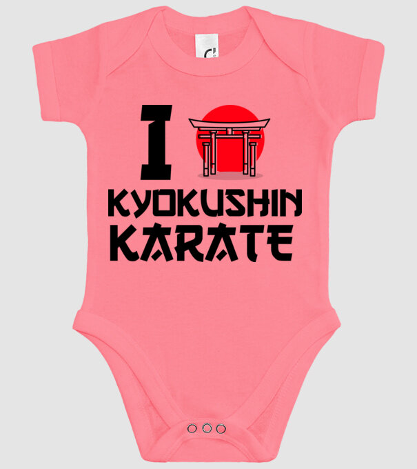 I love Kyokushin Karate model roz pe tricou