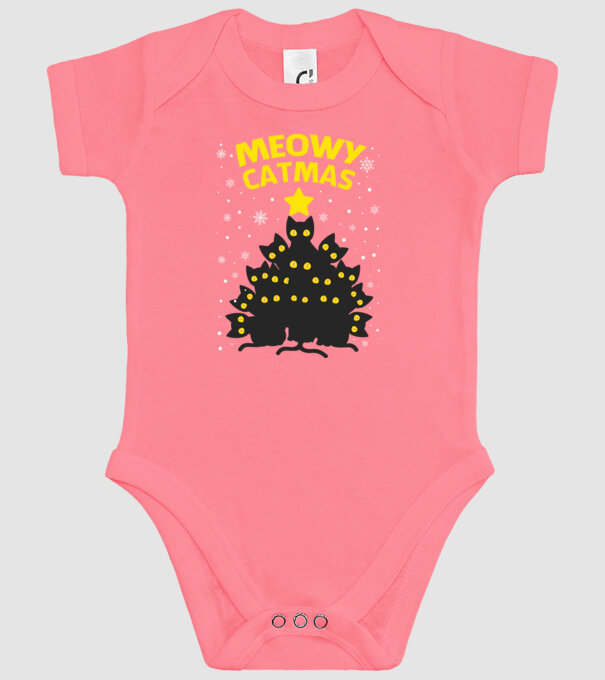 Meowy catmas black model roz pe tricou