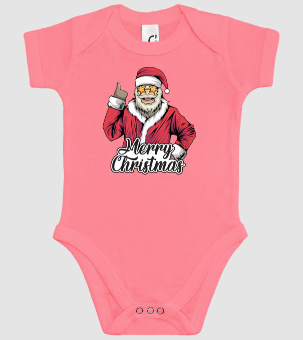 Merry christmas Santa model roz pe tricou