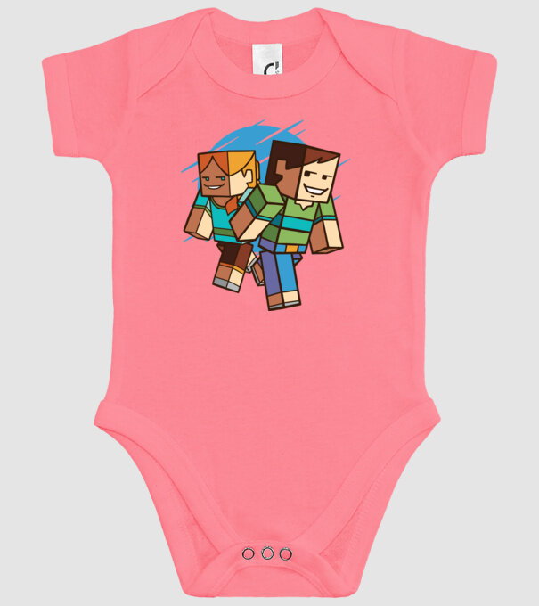 Minecraft model roz pe tricou