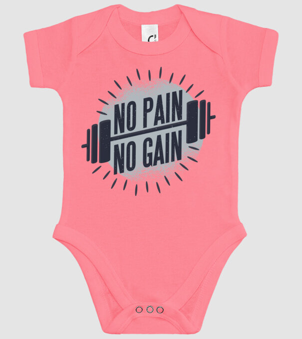 No pain no gain round model roz pe tricou