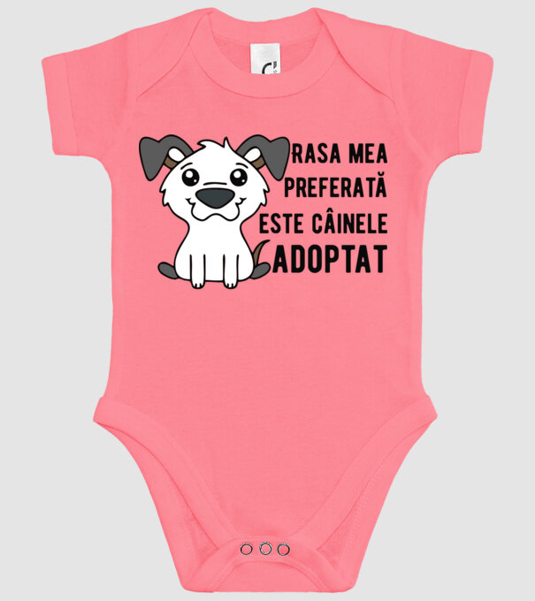 Rasa mea preferată este câinele adoptat model roz pe tricou