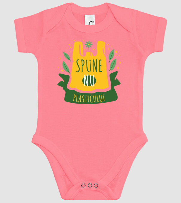 spune nu plasticului model roz pe tricou