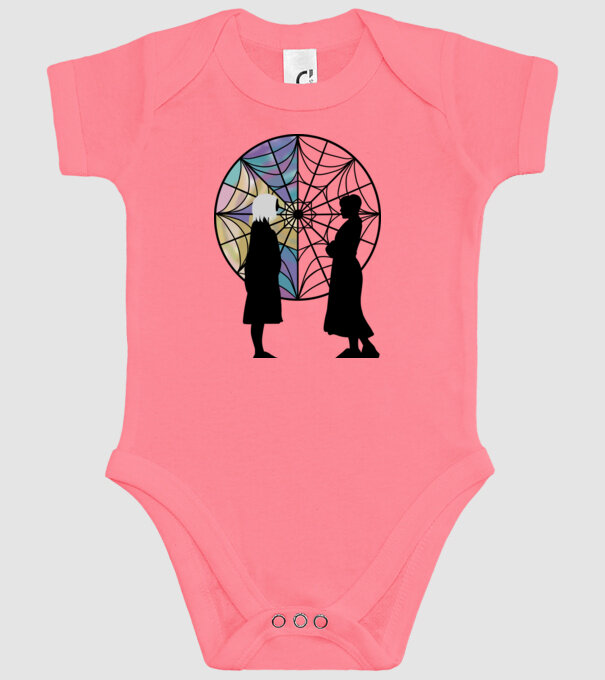 Wednesday and Enid model roz pe tricou